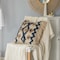Deerlux 16" Handwoven Cotton & Silk Throw Pillow Cover with Embossed Zig Zag with Filler, Blue & Beige QI004299.ZZ.K - alternate 5